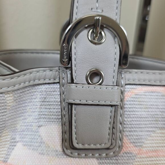 Coach Soho Signature Optic Linen North South Tote with Matching Wallet - Picture 4 of 16